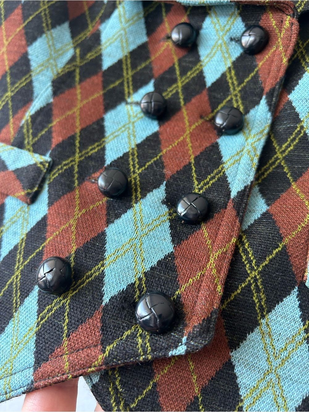 SMYTHE Argyle Wool Double-breasted Preppy Gilet Vest - Picture 3 of 11